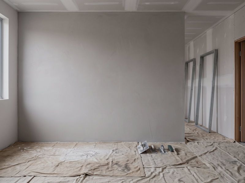 Residential room fully sheeted, set and sanded ready for the painter